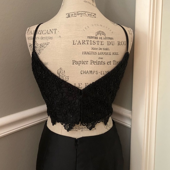 NEW ALYCE PARIS SZ 12 BLACK TWO PIECE LACE BEADED FORMAL EVENING GOWN - Picture 8 of 16